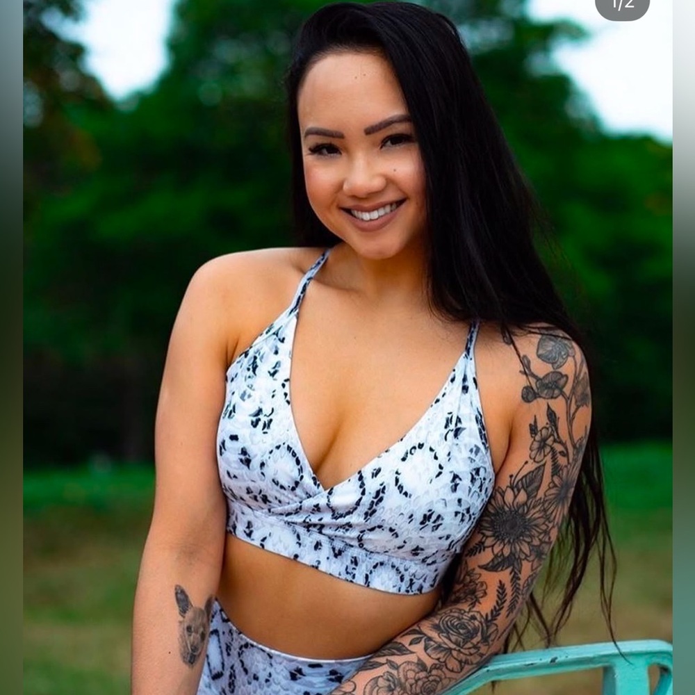 Til You Collapse Snake Print Sports Bra - Size Large